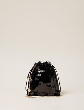 Pochette en satin avec sequins