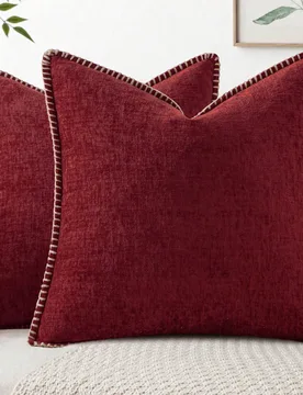Pieza (Sin relleno) Funda de almohada de chenilla suave, cómoda y amigable con la piel con borde cosido de doble cara, funda de almohada de terciopel - Shein - FashionsVida