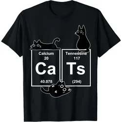 Cats Chemistry Periodic Table Graphic Tee Men Funny Cat Dad Mom Gift Short Sleeve T-Shirt