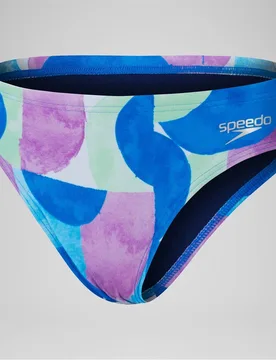 Boys Allover Digital Abstract Swim Brief In Blue/pink - Size 11-12y - Speedo - FashionsVida