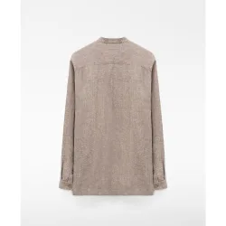 Camisa de lino de hombre con cuello mao en lino europeo