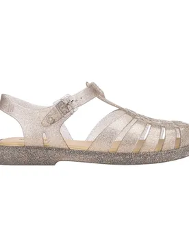 Sandali Di Gelatina Possession Shiny Beige Silver Glitter EU 39