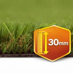 Césped artificial Iguazú 30mm rollo 1x5m, 11.600 Dtex, peso total 2.558g-m²