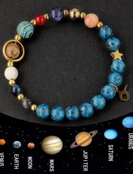 Style Blue Zodiac Bracelet for Men Women Natural Agate Stone Beads Astronomical 8 Planet Charm Jewelry Gift 2025 New Fashion - Aliexpress - FashionsVida