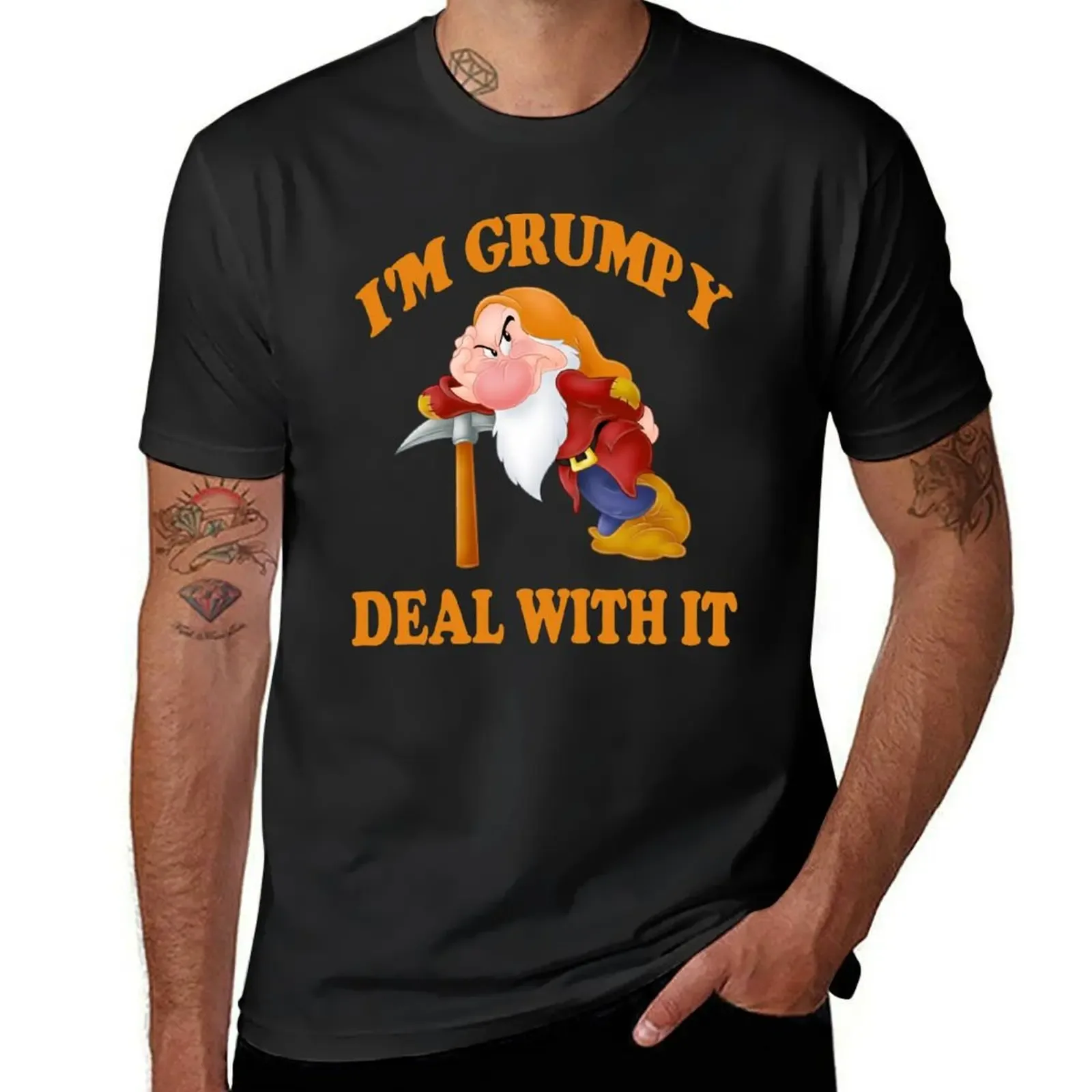 I'M GRUMPY Deal With It Portrait T-Shirt graphics plain oversized t shirt men - Aliexpress - FashionsVida