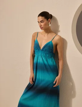 Vestido de tirantes con lazos laterales - Énfasis - FashionsVida