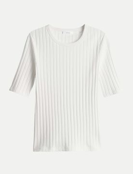 Opus Rippshirt Savka Weiß 44