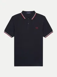 Poloshirt mit Doppelstreifen Schwarz S