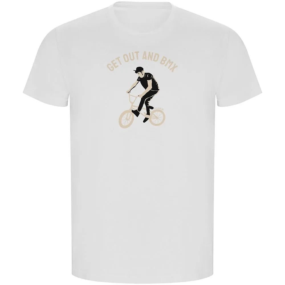 Maglietta A Maniche Corte Get Out And Bmx Eco White - Kruskis - FashionsVida