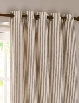 Hebden Striped Blackout Eyelet Curtains Natural Mix - YARD - FashionsVida