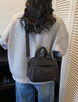 Bolso deportivo casual de hombro para mujer, bolso bandolera, fácil de combinar y limpiar, material a cuadros, bolso de mano de gran capacidad con m?