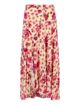Gonna in seta stretch rosa Sakura