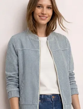 Jeans Blouson mit Reißverschluss female Blau