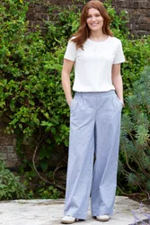Broadmayne Womens 100% Cotton Ticking Trousers - - Size: 6