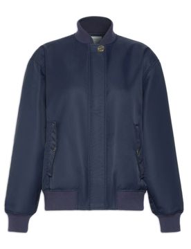 Sporty Quilted Loose-Fit Water-Repellent Twill Jacket