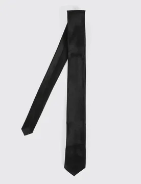 Herren Einfarbige Schmale Krawatte Black - boohooMAN - FashionsVida
