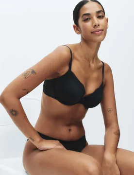 Jasmine Lace Wired Demi Cup Bra (A-E) Black female - M&S - FashionsVida