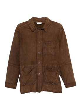 Giacca in pelle scamosciata