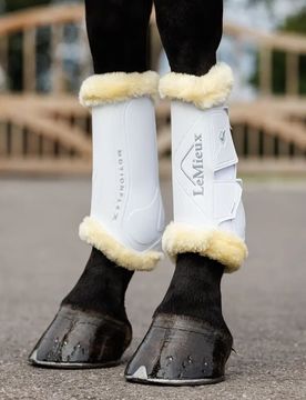 Motion Flex Dressur Gamaschen Simufell, white L