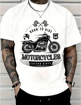 Born to ride Route 66 Retro Cafe Racer Gift T-Shirt for Racing bikers 100% cotton Motorcycle Graphic clothes 0419 All size Tops - Aliexpress - FashionsVida