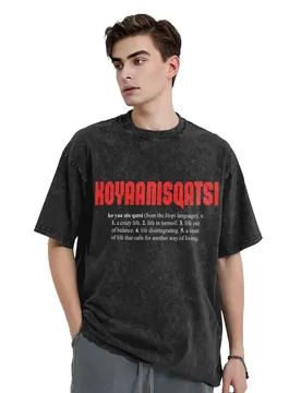 KOYAANISQATSI + definition (white text) T-Shirt for a boy plus size clothes blue archive quick drying mens workout shirts - Aliexpress - FashionsVida