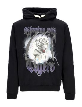 Felpa Leggera Cappuccio Uomo Tiger Hoodie X Emis Killa Black