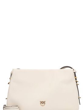 Three-Compartment Calf Leather Mini Crossbody Bag with Adjustable Shoulder Strap
