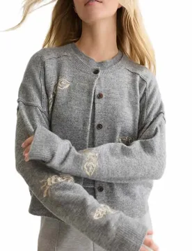 Cardigan U9b01782t Grey Melange XS - Scotch & Soda - FashionsVida