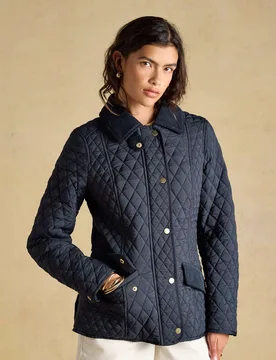 Quilted Collared Jacket Navy female - Joules - FashionsVida