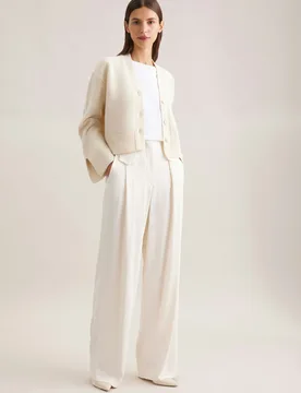 Fließende Bundfaltenhose High Waist Weiß 36 - Seidensticker.com - FashionsVida
