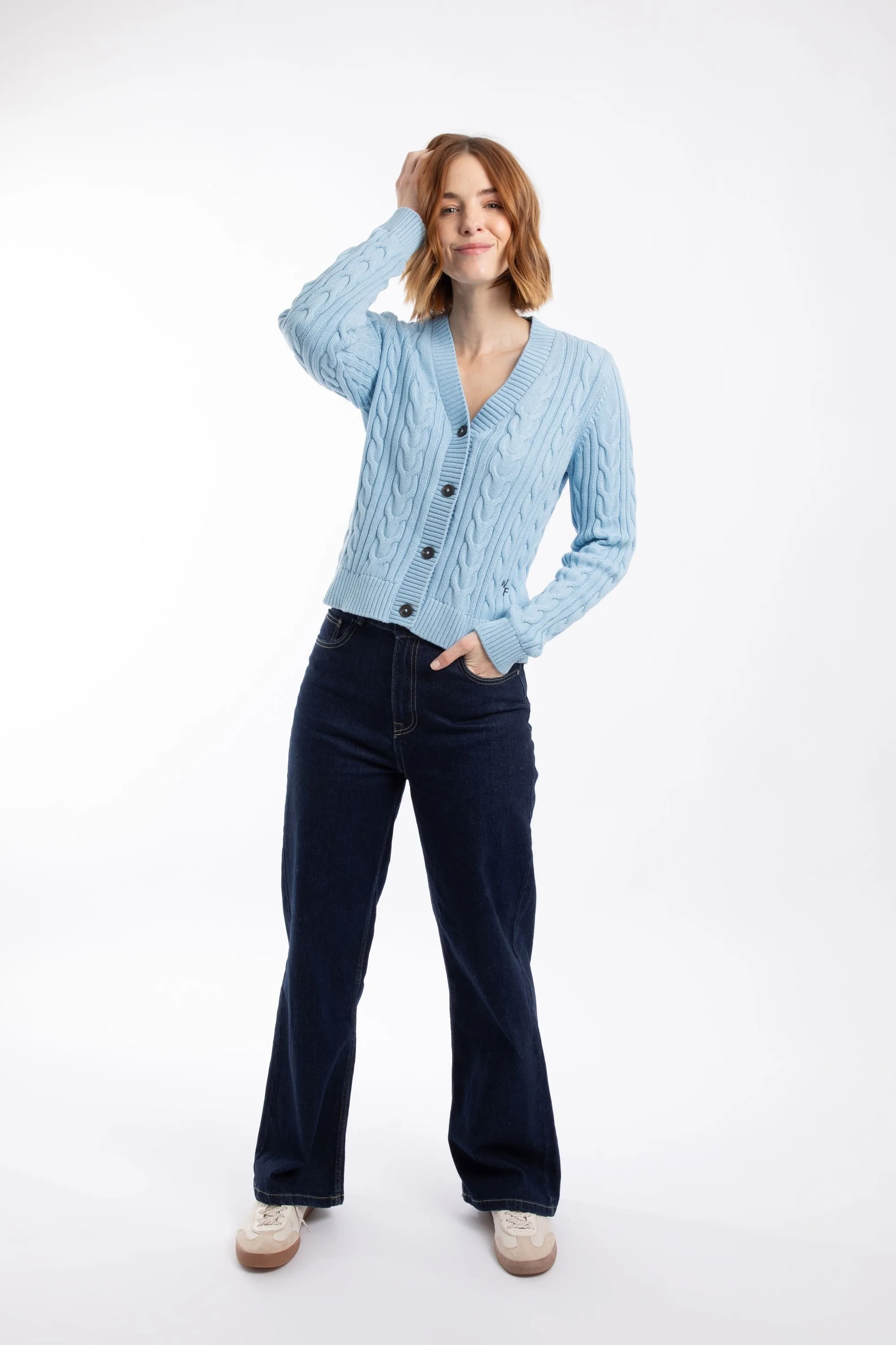 Constance Womens Cable Knit Cardigan - - Size: 20 - Weird Fish - FashionsVida