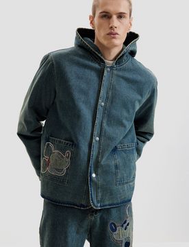 Chaqueta denim reversible Mickey™, Hombre, Algodon, Azul, S