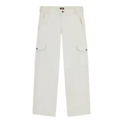 Pantalone donna cargo duck canvas - white