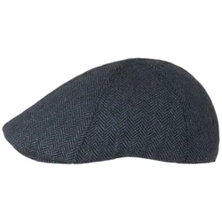 Herringbone Flat Cap by - black-blue - Herren - Size: M (57-58 cm)