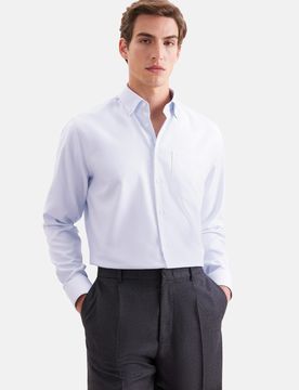 Regular Business Hemd Struktur Blau 41