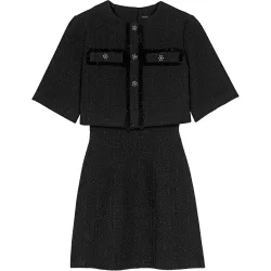 Vestido 2 en 1 de tweed brillante