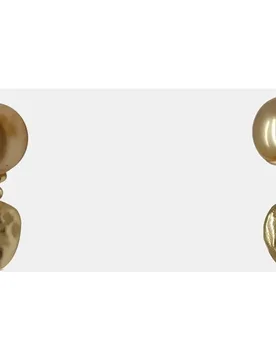 Pendientes de y perla Golden - Romo Designs - FashionsVida