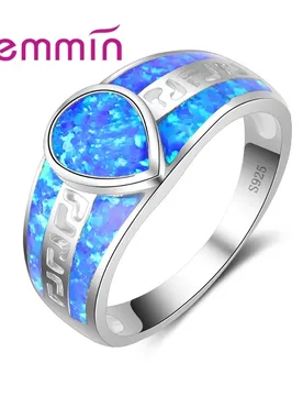 Simple Wide Wedding Hollow Ring Water Drop Crystal Shape Blue Fire Opal Ring Brilliant Jewelry for Women Female - Aliexpress - FashionsVida