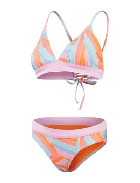 Printed Banded Triangle Damen Schwimmanzug, pink 36