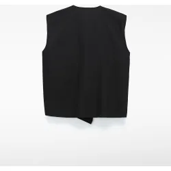 Top de mujer de algodón orgánico con pliegues