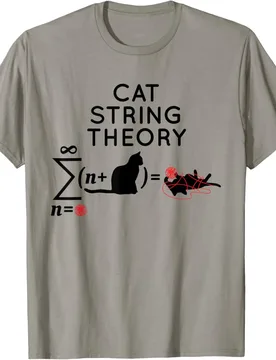 Cat String Theory Science Humor Graphic T-Shirt Casual Cotton Crewneck Tee for Men - Aliexpress - FashionsVida