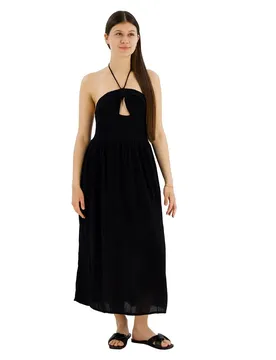 Vestito Midi Senza Maniche Cut Out Black L