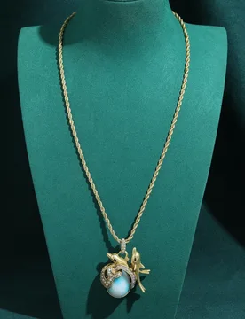 Gold Color Vintage Turquoise Pendent Necklace Dolphins Unique High Designer Brands Jewelry Women 2026 Carnival Party Art Deco - Aliexpress - FashionsVida