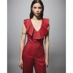 Mono liso con cuello pico de mujer