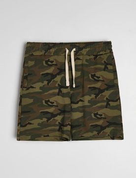 Pantaloncini con motivo camouflage - khaki