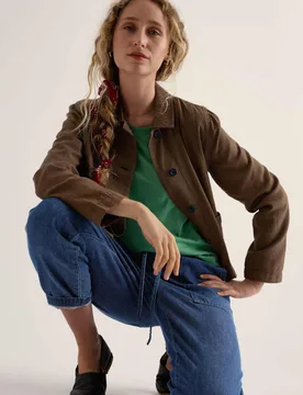 Pure Cotton Relaxed T-Shirt Green female - Seasalt cornwall - FashionsVida