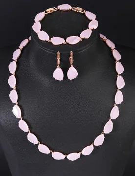 Fashion Irregular Glass Stone Bridal Wedding Necklace Earring Bracelet Sets for Women Party Prom Jewelry Accessories CN11615T - Aliexpress - FashionsVida