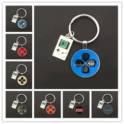 Popular brand game controller photos Keychain weird boyfriend gift jewelry glass convex round dome keychain, quality keychain