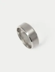 Stainless Brushed Ring Silver male