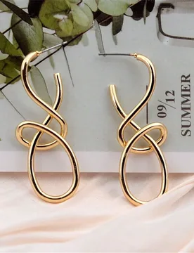 Vintage Metal Knitted Dangle Earrings Irregular Distorted Geometry Drop Earrings Punk Fashion Jewelry for Women - Aliexpress - FashionsVida